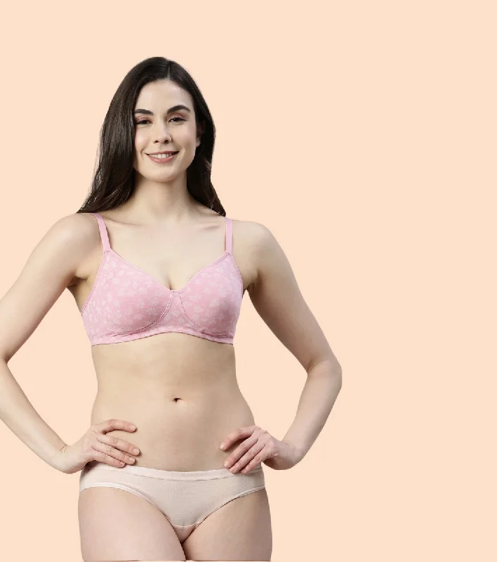 Affordable Women's Outfit Enamor Fab-Cool A042 Side Support Shaper Stretch Cotton Everyday Bra for Women- High Coverage, Non Padded and Wirefree - Ginkoscattered Print Affordable Women's Outfit Enamor Fab-Cool A042 Side Support Shaper Stretch Cotton Everyday Bra for Women- High Coverage, Non Padded and Wirefree - Ginkoscattered Print