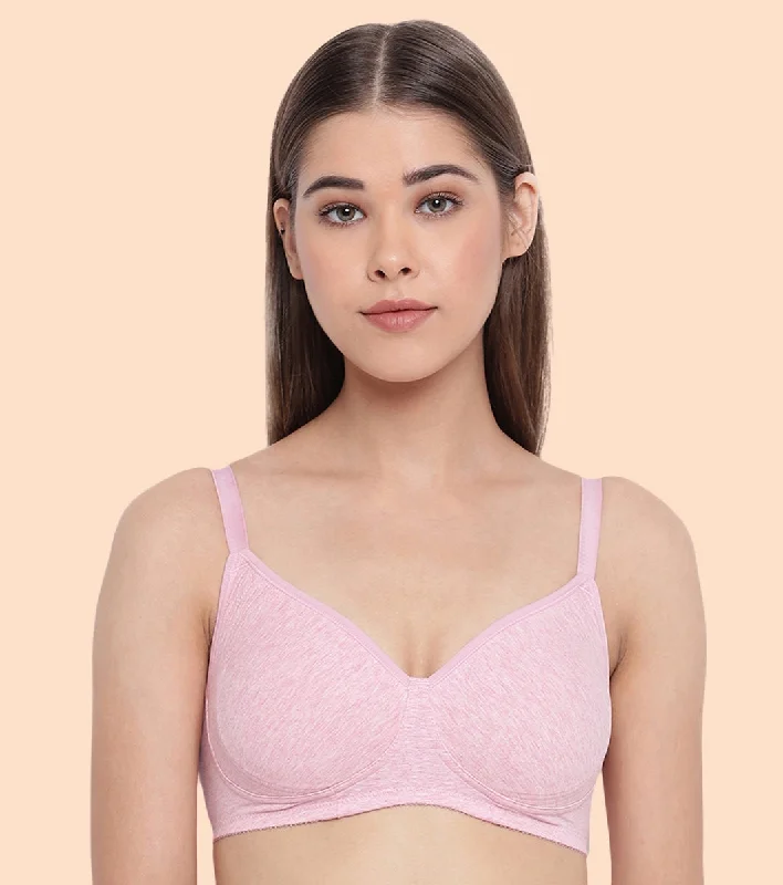 Timeless Women's Clothing Enamor Fab-Cool A042 Side Support Shaper Stretch Cotton Everyday Bra for Women- High Coverage, Non Padded and Wirefree - Orchid Melange Timeless Women's Clothing Enamor Fab-Cool A042 Side Support Shaper Stretch Cotton Everyday Bra for Women- High Coverage, Non Padded and Wirefree - Orchid Melange