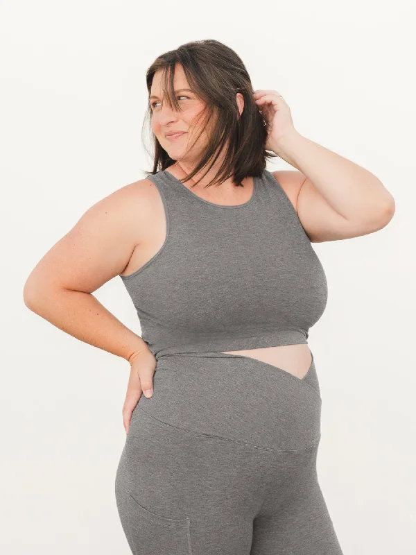 Women's Festive Attire Sublime® Bamboo Maternity & Nursing Longline Bra Top | Charcoal Women's Festive Attire Sublime® Bamboo Maternity & Nursing Longline Bra Top | Charcoal
