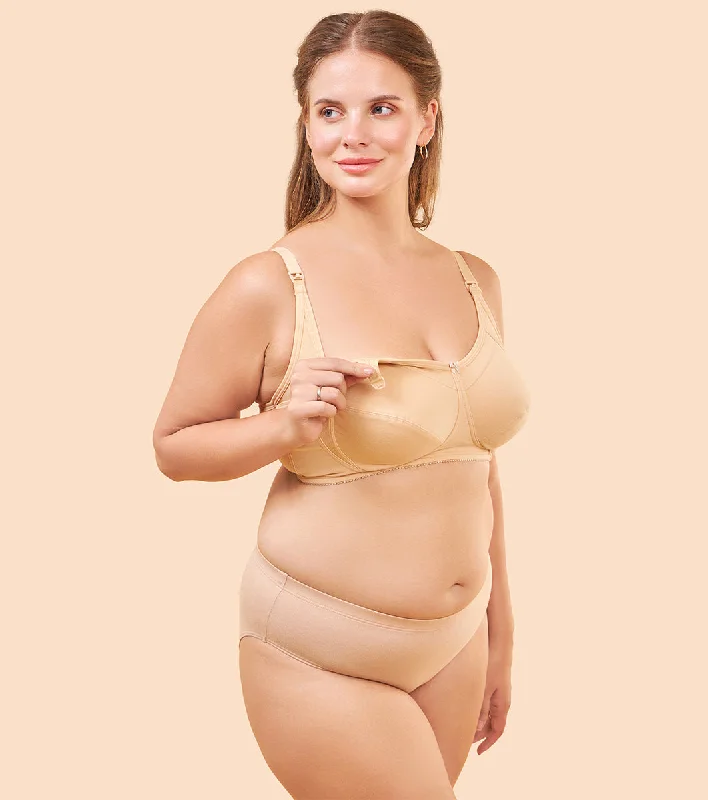 Timeless Women's Apparel Enamor Eco-Melange MT02 Sectioned Lift and Support Cotton Nursing Bra for Women- High Coverage, Non Padded and Wirefree - Capri Melange Timeless Women's Apparel Enamor Eco-Melange MT02 Sectioned Lift and Support Cotton Nursing Bra for Women- High Coverage, Non Padded and Wirefree - Capri Melange