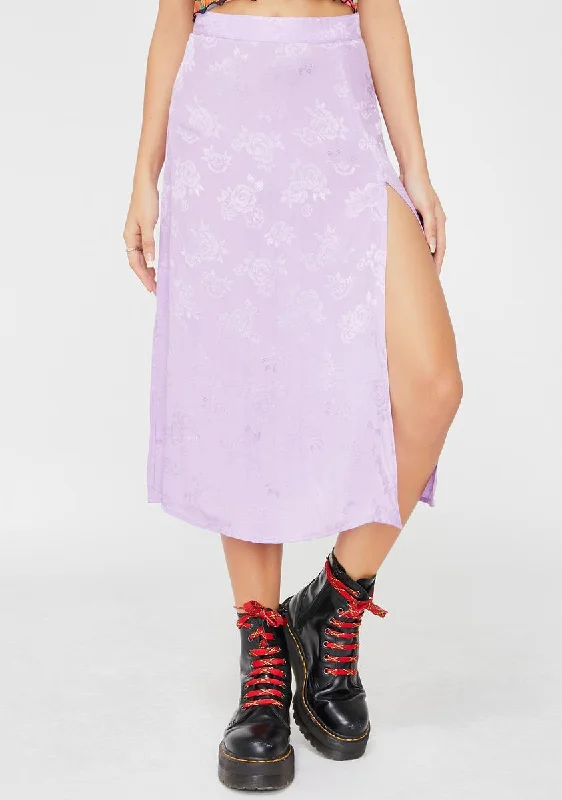 Women's Fashionable Attire For Work Lilac Rose Saika Skirt