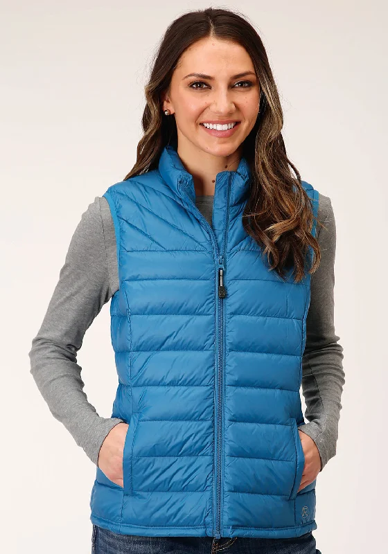 Women's Holiday Clothing Roper Womens Crushable Down Filled Teal 100% Nylon Softshell Vest