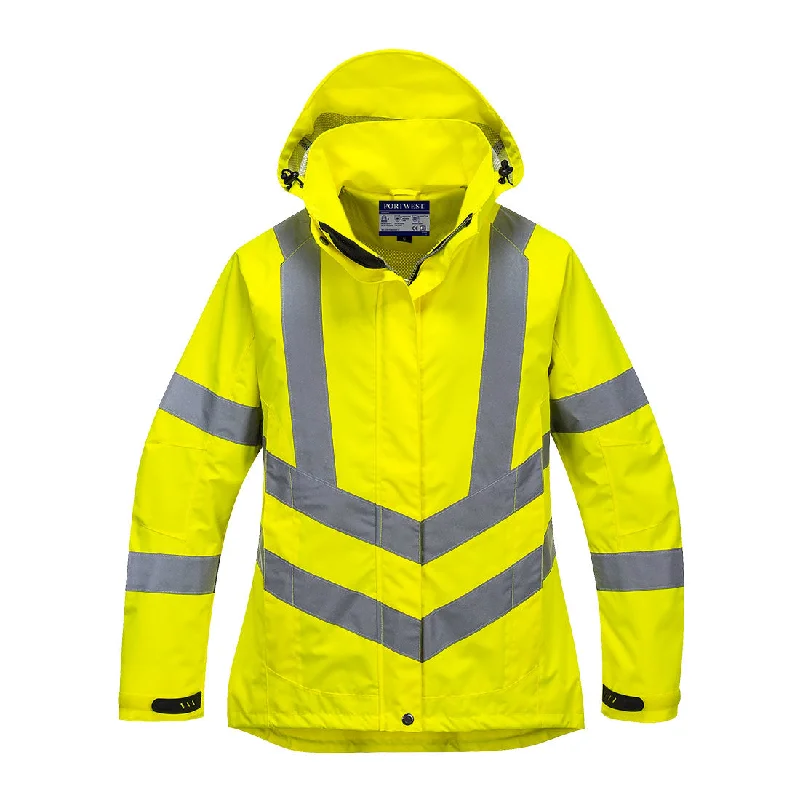 Women's Professional Clothes Portwest Women's Waterproof Hi-Vis Safety Rain Jacket