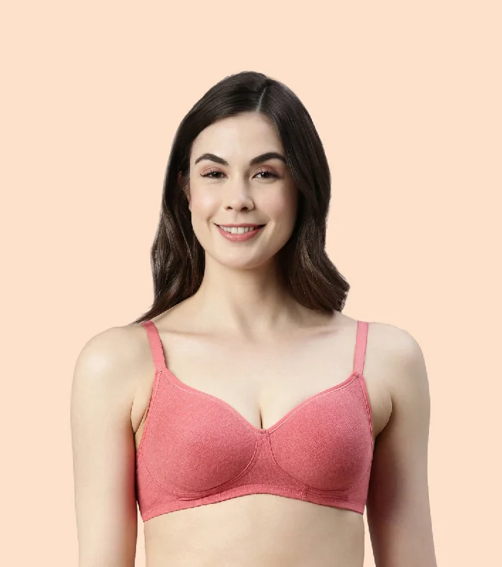 Women's Tops And Clothing Enamor Fab-Cool A042 Side Support Shaper Stretch Cotton Everyday Bra for Women- High Coverage, Non Padded and Wirefree - Tomato Melange Women's Tops And Clothing Enamor Fab-Cool A042 Side Support Shaper Stretch Cotton Everyday Bra for Women- High Coverage, Non Padded and Wirefree - Tomato Melange