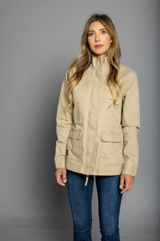 Comfortable Lounge Clothing Kimes Ranch Womens Riggin Utility Khaki Cotton Blend Cotton Jacket