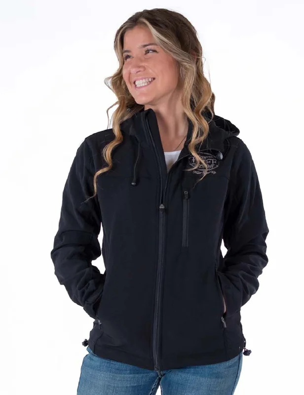 Women's Versatile Apparel Cowgirl Tuff Womens Stretch Black Nylon Softshell Jacket