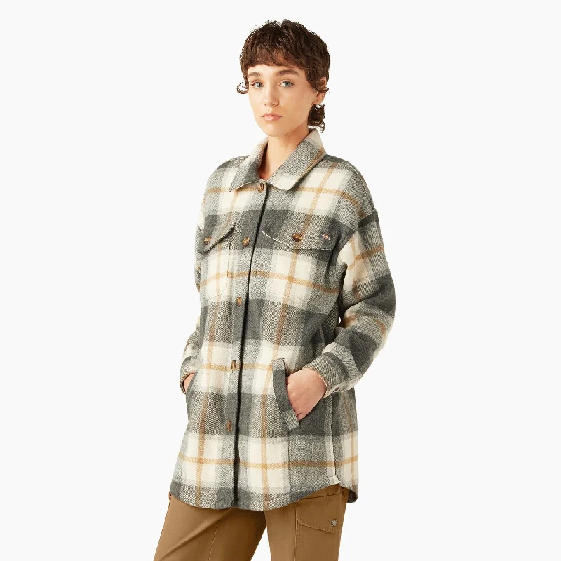 Women's Vacation Clothes Dickies Women's Flannel Oversized Plaid Shirt Jac