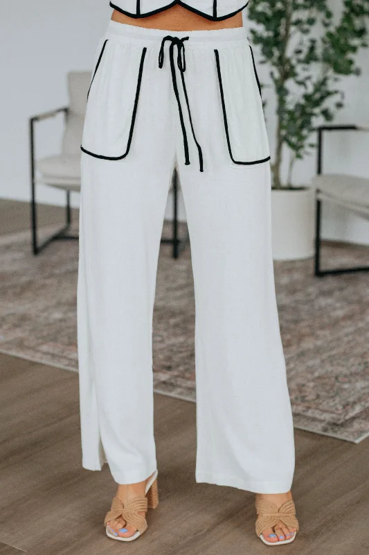 Stylish Outerwear Clothing For Women Talk Later Linen Pants