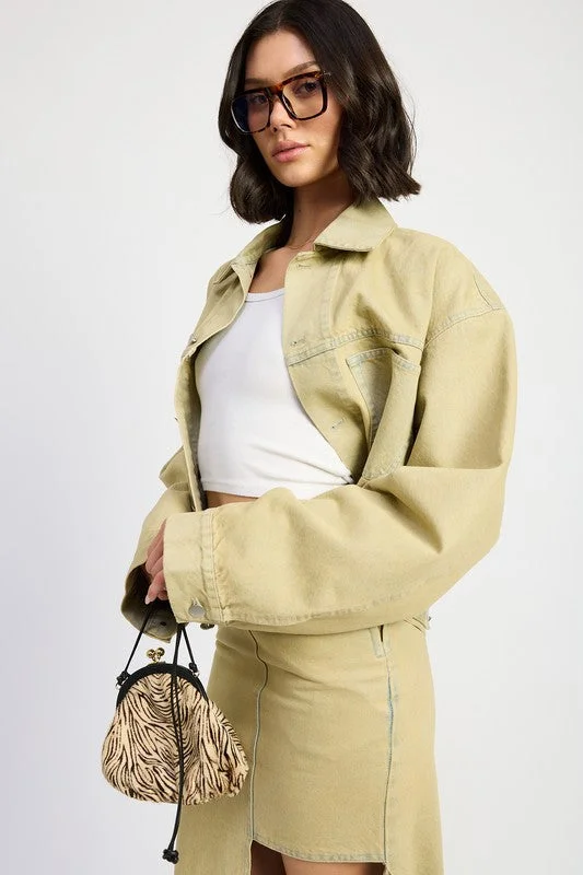 Women's Travel Outfit Set Hot Girl Sandstorm Oversized Denim Jacket
