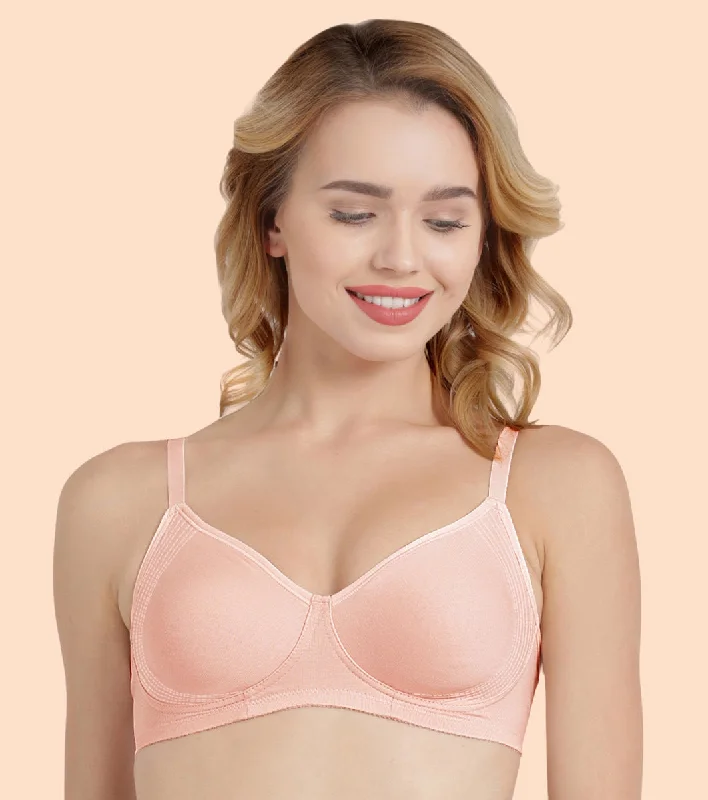 Women's Contemporary Clothing Enamor Fab-Cool A042 Side Support Shaper Stretch Cotton Everyday Bra for Women- High Coverage, Non Padded and Wirefree - Pearl Women's Contemporary Clothing Enamor Fab-Cool A042 Side Support Shaper Stretch Cotton Everyday Bra for Women- High Coverage, Non Padded and Wirefree - Pearl
