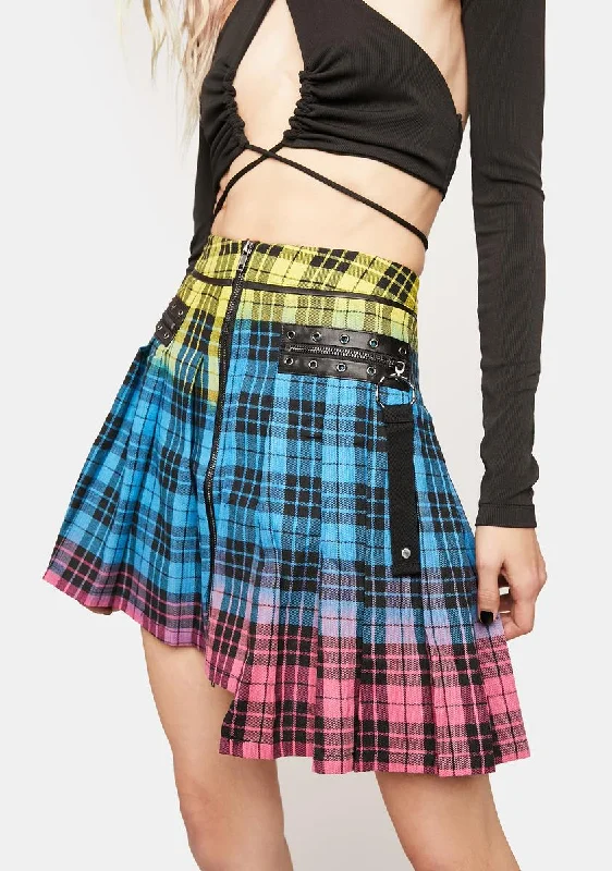 Comfortable Women's Attire Punk Plaid Half Skirt