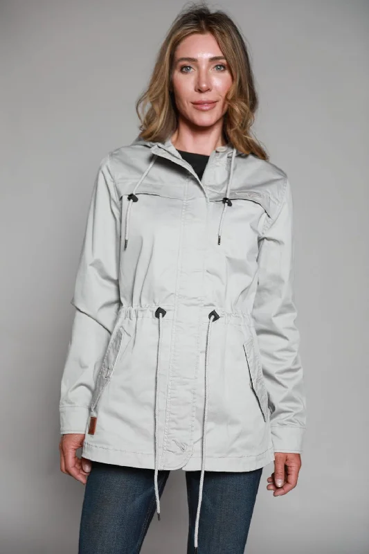 Women's Vintage Attire Kimes Ranch Womens Longrider 2 Anorak Frost Grey Cotton Blend Jacket