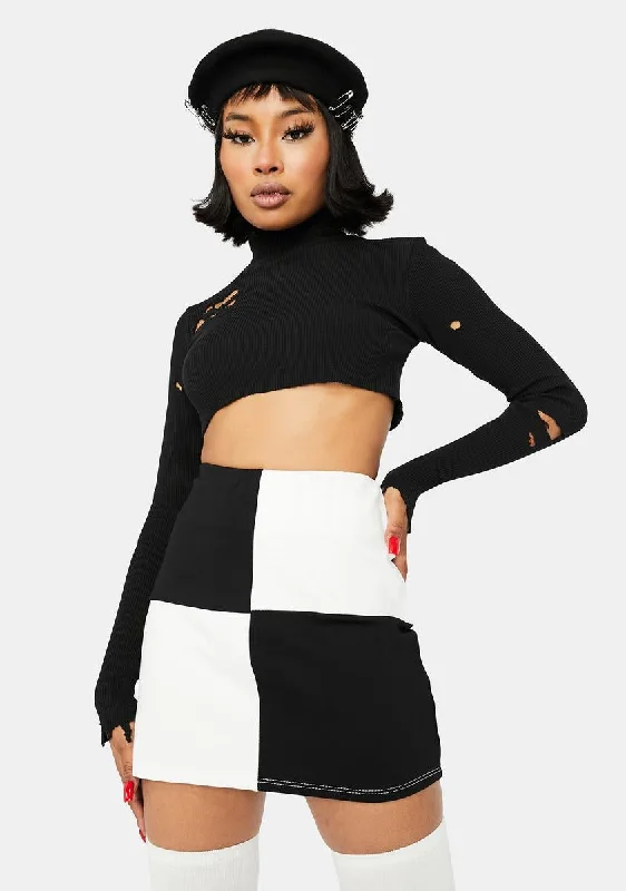 Stylish Women's Garments And Checkmate Bodycon Mini Skirt