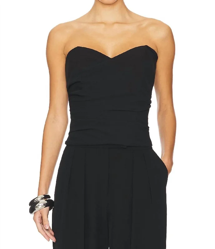 Women's Wedding Apparel Cowl Bustier Top In Black