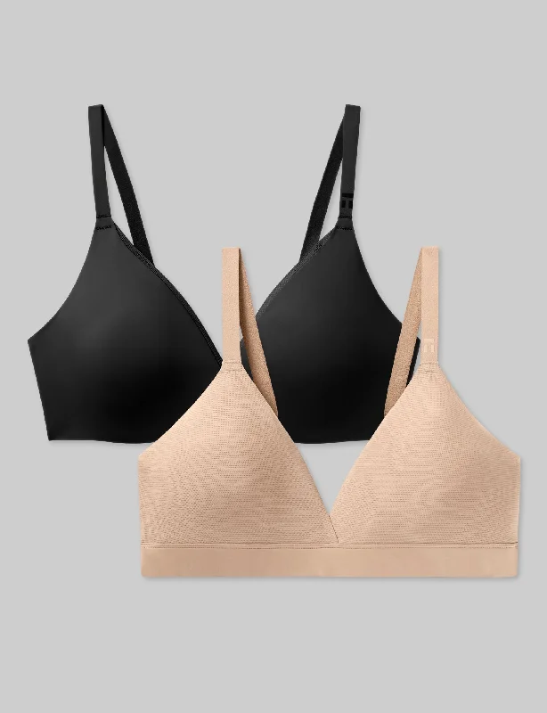 Vintage-Inspired Women's Clothes Air Plunge Bra and Air Triangle Bralette Set (2-Pack) Vintage-Inspired Women's Clothes Air Plunge Bra and Air Triangle Bralette Set (2-Pack)