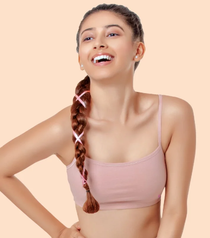 Women's Casual Wear Clothes Enamor BB02 Easy Fit Stretch Cotton Beginners Bra with Antimicrobial Finish and Slim Straps - Pearl Women's Casual Wear Clothes Enamor BB02 Easy Fit Stretch Cotton Beginners Bra with Antimicrobial Finish and Slim Straps - Pearl