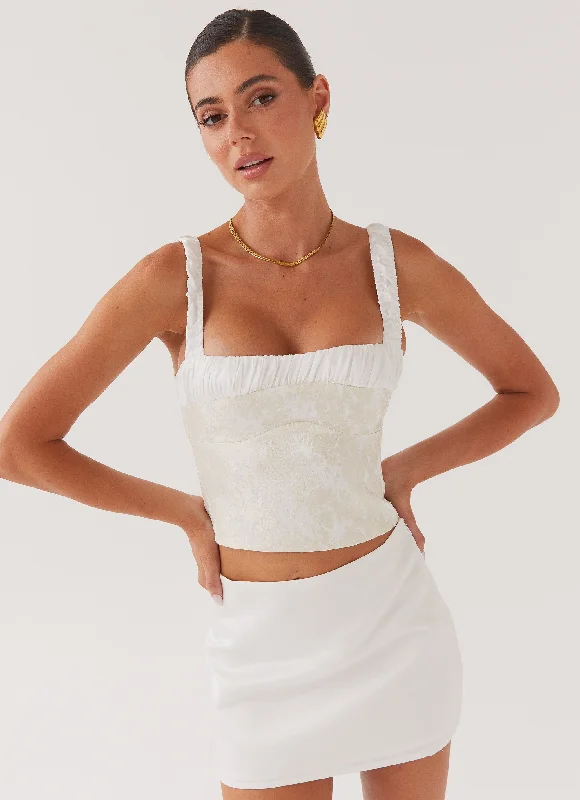 Women's Formal Event Outfit Ryder Bustier Top - Ivory Sky