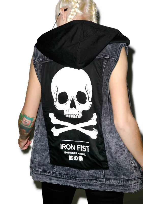 Women's Outerwear Attire Engineered Sleeveless Trucker Vest