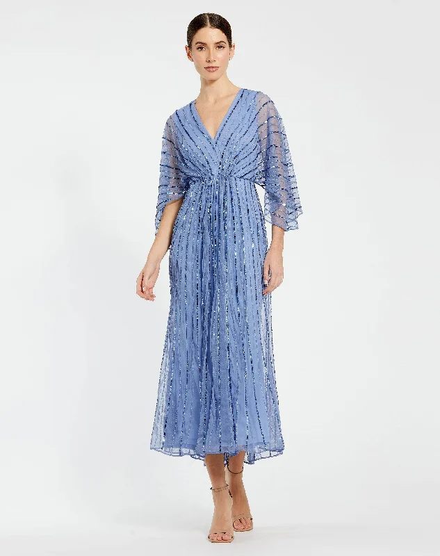 Holiday Special Offers Mac Duggal 93995 Beaded Kimono Sleeve A Line Tea Length Dress Holiday Special Offers Mac Duggal 93995 Beaded Kimono Sleeve A Line Tea Length Dress