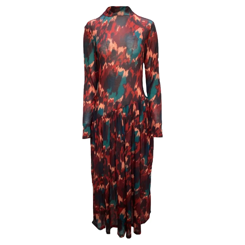 Unleash Your Fashion Ulla Johnson Fernanda Printed Maxi Long-Sleeve Dress in Multicolor Lyocell Unleash Your Fashion Ulla Johnson Fernanda Printed Maxi Long-Sleeve Dress in Multicolor Lyocell