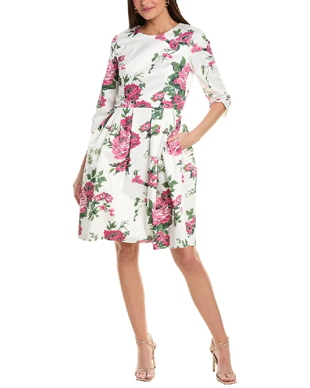 Limited Time Deal Carolina Herrera Elbow Sleeve Knee-Length Dress