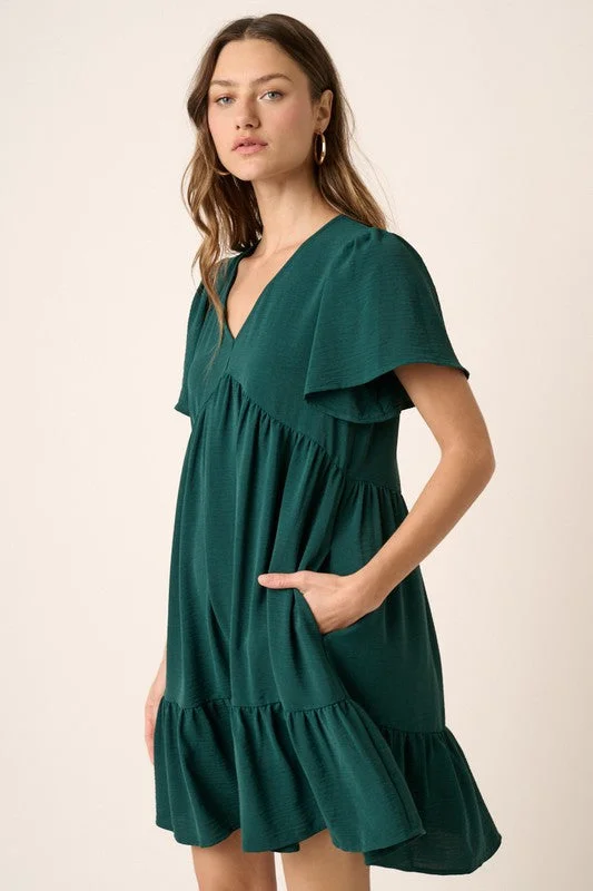 Budget-Friendly Fashion Women and Plus size Airflow woven dolman sleeve dress in Spruce Budget-Friendly Fashion Women and Plus size Airflow woven dolman sleeve dress in Spruce