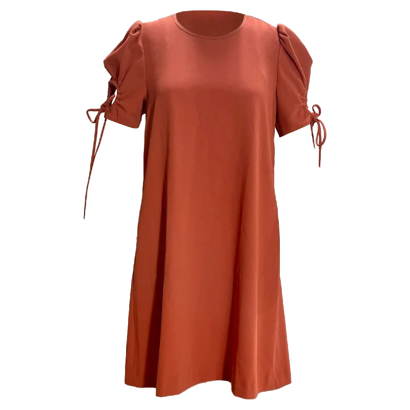 Imeless Style See By Chloé Tie Sleeve Dress in Red Polyester