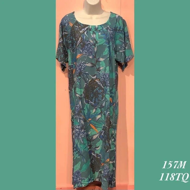 Stylish Spring Fashion 157M - 118TQ , Raglan sleeve dress mid length with pockets