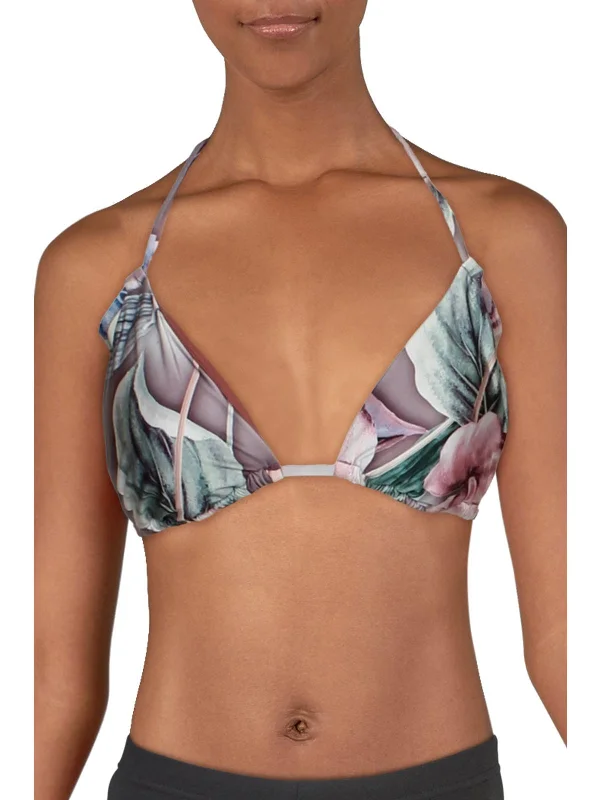 Women's Clothes And Apparel Sets Womens Ruched Printed Bikini Swim Top