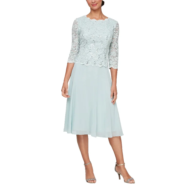 Trendy Women's Wear Alex Evenings 1121796 Short Mother of the Bride Sequin Tea Length Dress Trendy Women's Wear Alex Evenings 1121796 Short Mother of the Bride Sequin Tea Length Dress