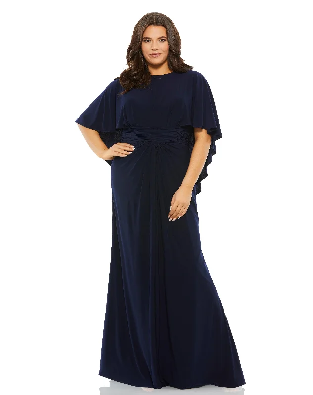 You'll Love Us Because Navy 18W Mac Duggal 67929 Plus Size Long Cape Sleeve Dress Sale You'll Love Us Because Navy 18W Mac Duggal 67929 Plus Size Long Cape Sleeve Dress Sale