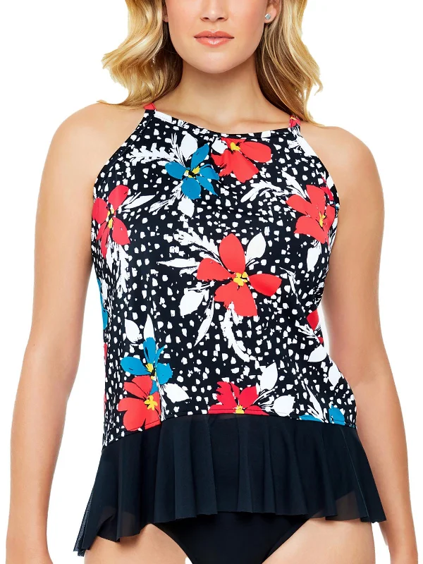 Women's Trendy Attire Womens Floral Bust Support Tankini Swimsuit