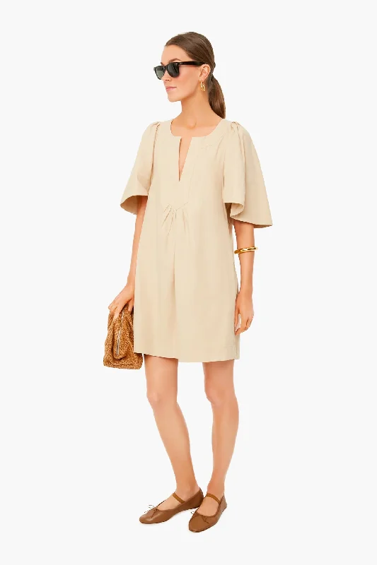 Limited Time Offers Khaki Finley Flutter Sleeve Dress