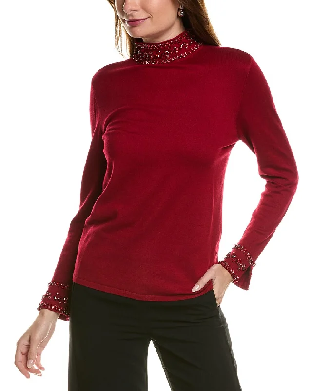 Women's Fashion Clothes Anne Klein Mock Neck Sweater