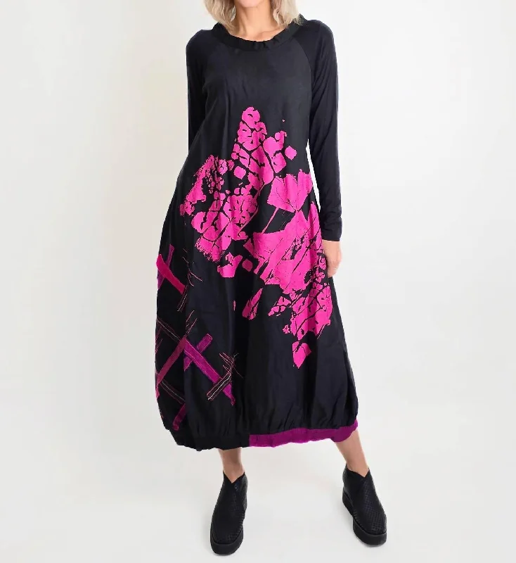 Seasonal Style Discounts Artwork Longsleeve Dress In Multi Color