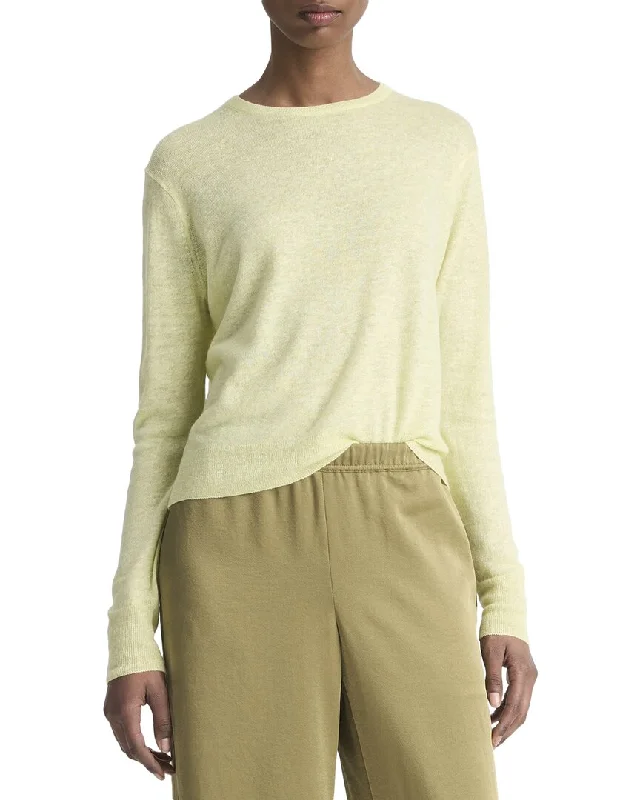 Women's Activewear Apparel Vince Tissue Weight Linen, Silk, & Cashmere-Blend Top