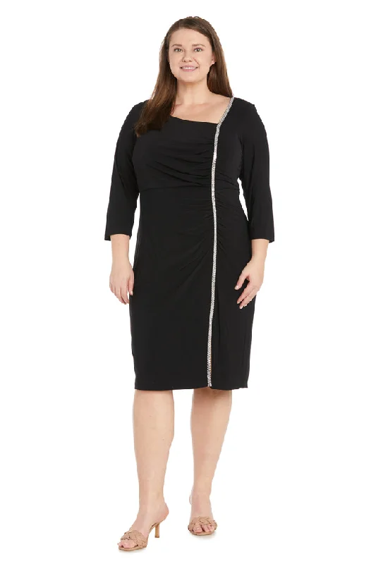 Dive Into Trendy Women's Fashion R&M Richards 2635W Short Fitted Plus Size Cocktail Knee Length Dress Dive Into Trendy Women's Fashion R&M Richards 2635W Short Fitted Plus Size Cocktail Knee Length Dress