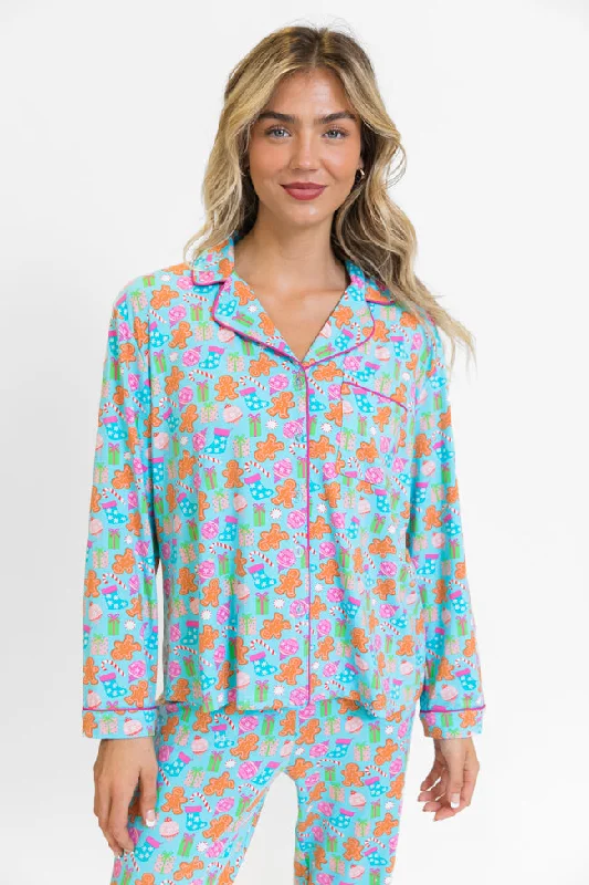 Women's Plus-Size Clothes Under The Stars in Christmas Cheer Long Sleeve Bamboo Pajama Top FINAL SALE Women's Plus-Size Clothes Under The Stars in Christmas Cheer Long Sleeve Bamboo Pajama Top FINAL SALE