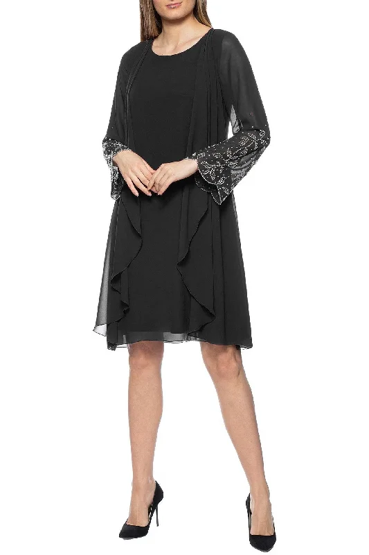 Unleash Your Style Marina  Short Scoop Neck Embellished Sleeve Dress