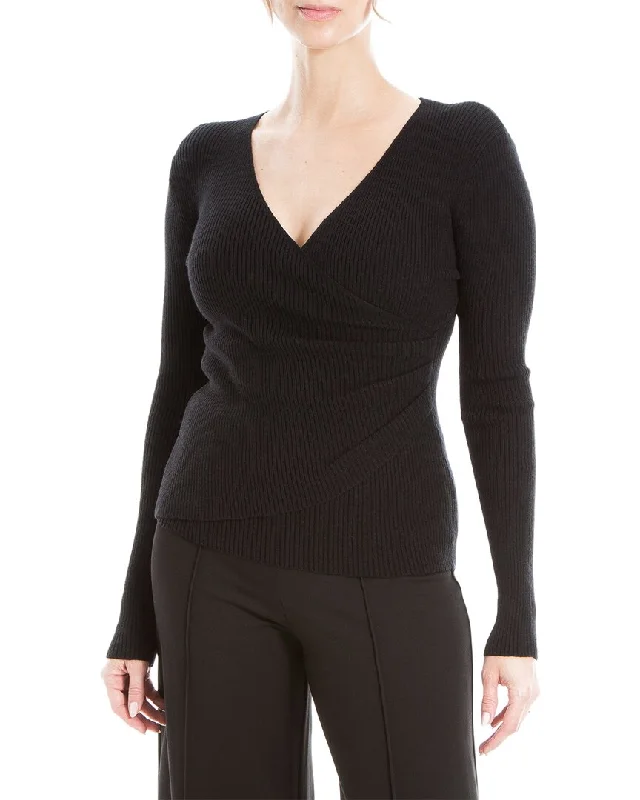 Women's High-Fashion Clothes Max Studio Faux Wrap Sweater