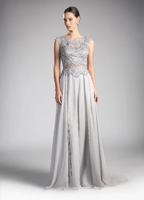 Trendy Street Style Long Mock Two-Piece Cap Sleeve Dress by Cinderella Divine CD0113