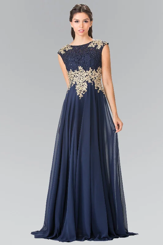 Versatile Wardrobe Essentials Long Cap Sleeve Dress with Lace Top by Elizabeth K GL2228