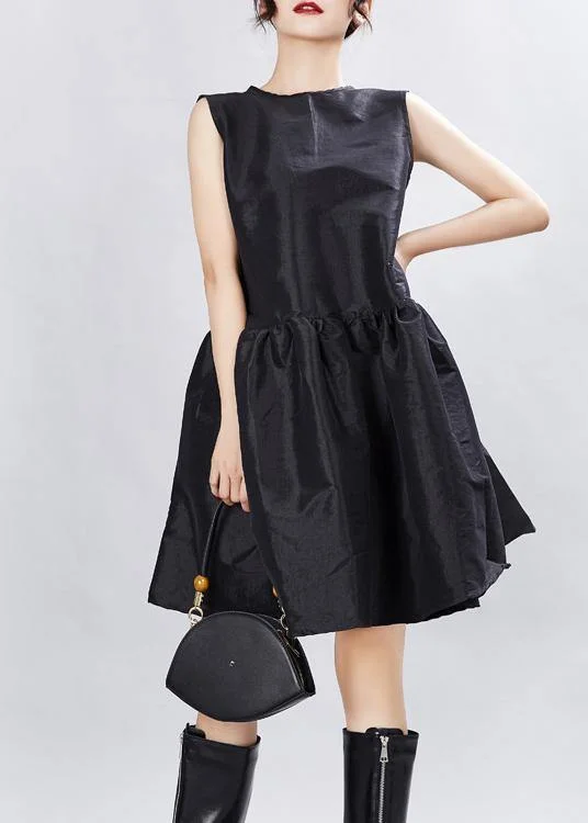Day To Night Styles Boho Black O-Neck Half Sleeve Dress Summer
