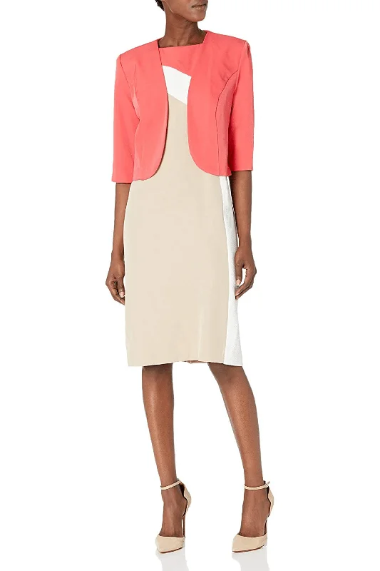 Exclusive Discounts Maya Brooke 28061 - Two-Piece Quarter Sleeved Jacket Knee-Length Dress Exclusive Discounts Maya Brooke 28061 - Two-Piece Quarter Sleeved Jacket Knee-Length Dress