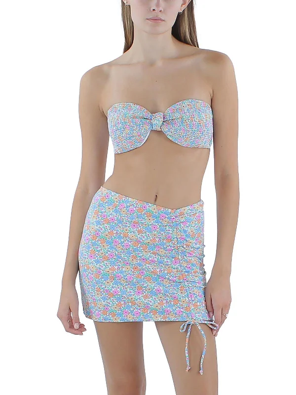 Women's High-Fashion Attire Womens Floral Bandeau Bikini Swim top