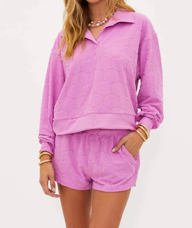 Women's Elegant Apparel Martina Polo In Shell Pink Terry