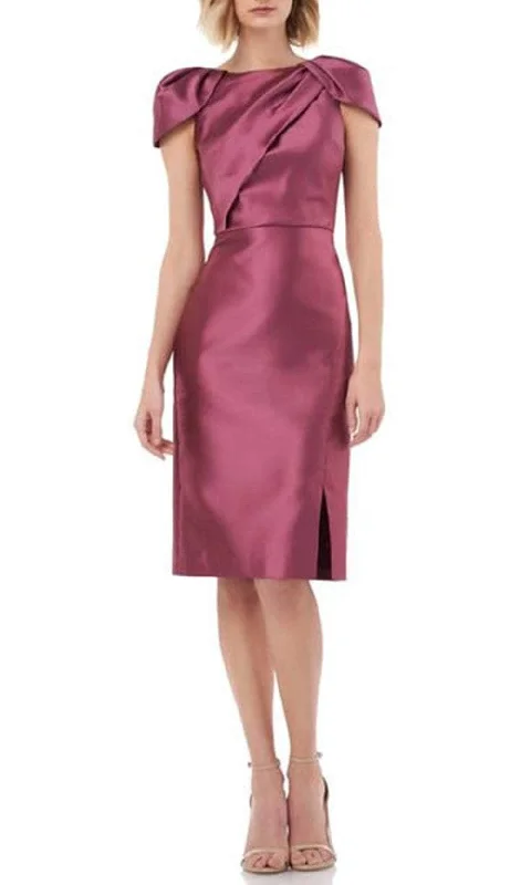 Trendy New Clothes Kay Unger 5511122 - Pleated Cap Sleeve Knee-Length Dress