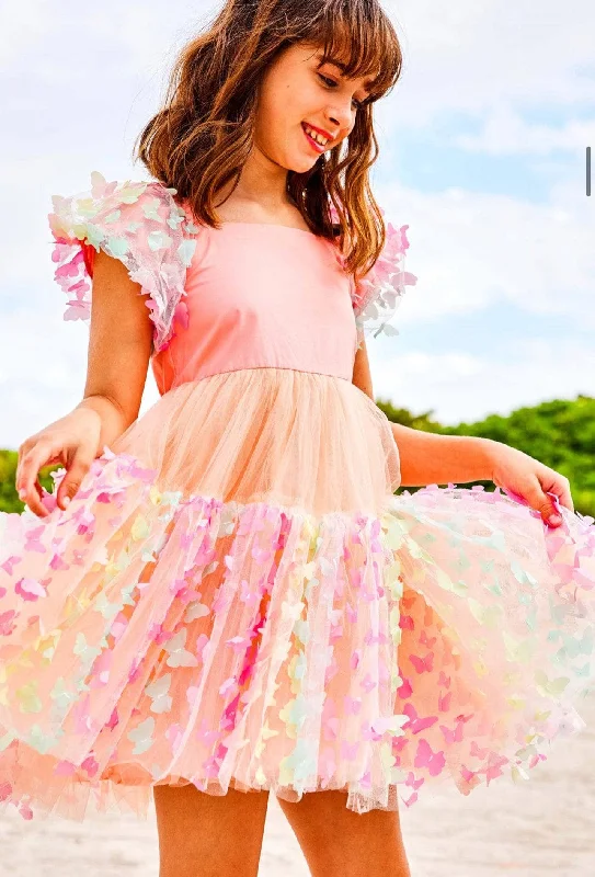 Versatile Wardrobe Essentials 3D Butterfly Puffy Sleeve Dress