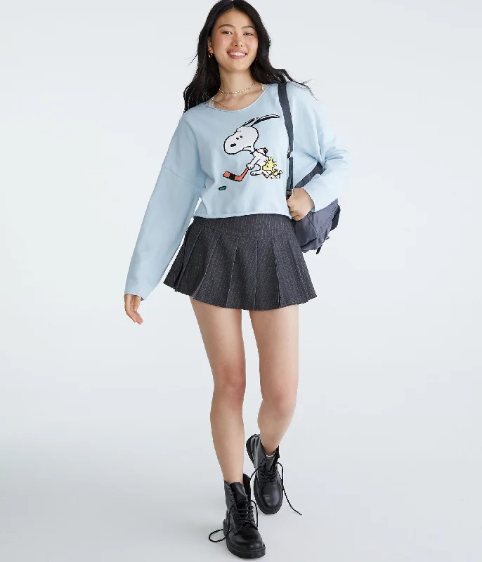 Women's Casual Clothing For Lounging Aeropostale Peanuts | Aéropostale Snoopy Hockey Off-The-Shoulder Sweater