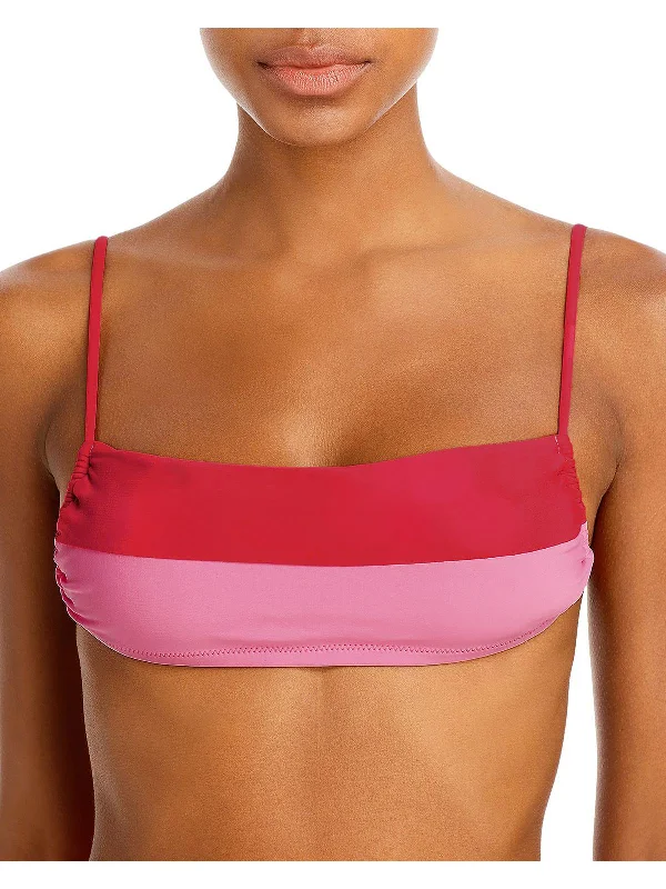 Women's Wardrobe Apparel Luna Womens Colorblock Bandeau Bikini Swim Top